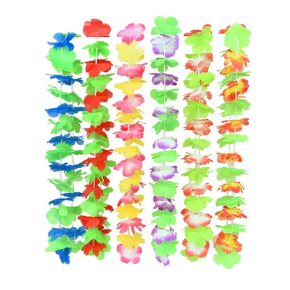 10/20/50pcs Hawaiian Flower Wreath Necklace Summer Tropical Birthday Party Decoration Luau Wedding Artificial Flower Garland Lei Beauty World Shop