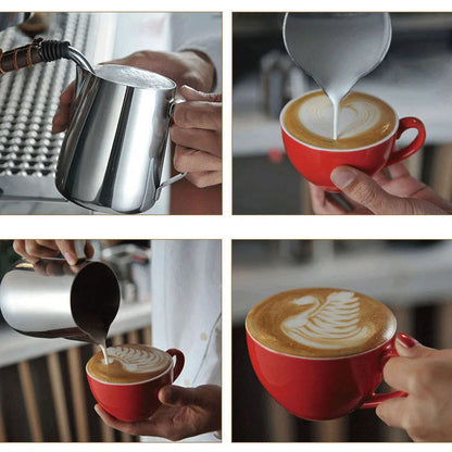 100/350/600ml Milk Jugs Fashion Stainless Steel Milk Craft Milk Frothing Pitcher Coffee Latte Frothing Art Jug Pitcher Mug Cup Beauty World Shop