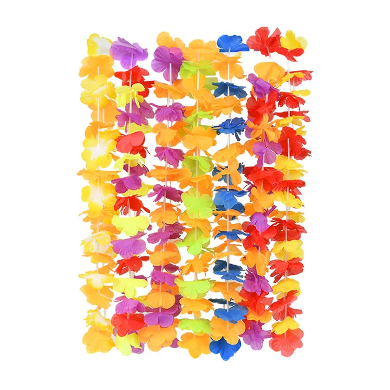 10/20/50pcs Hawaiian Flower Wreath Necklace Summer Tropical Birthday Party Decoration Luau Wedding Artificial Flower Garland Lei Beauty World Shop