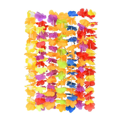 10/20/50pcs Hawaiian Flower Wreath Necklace Summer Tropical Birthday Party Decoration Luau Wedding Artificial Flower Garland Lei Beauty World Shop