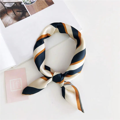 Square Scarf Hair Tie Band For Business Party Women Elegant Small Vintage Skinny Retro Head Neck Silk Satin Scarf Beauty World Shop