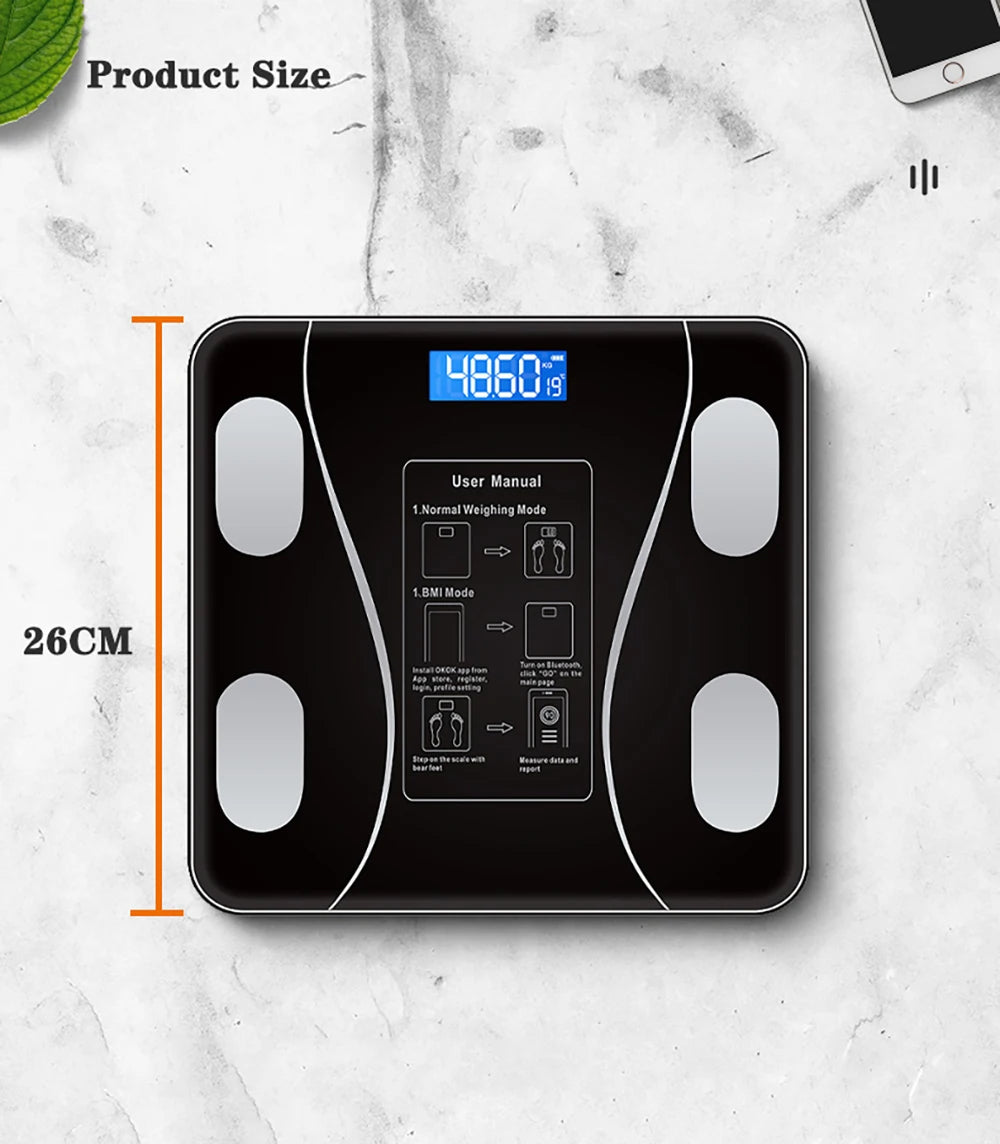Body Fat Scale Smart Wireless Digital Bathroom Weight Scale Body Composition Analyzer With Smartphone App Bluetooth-compatible Beauty World Shop