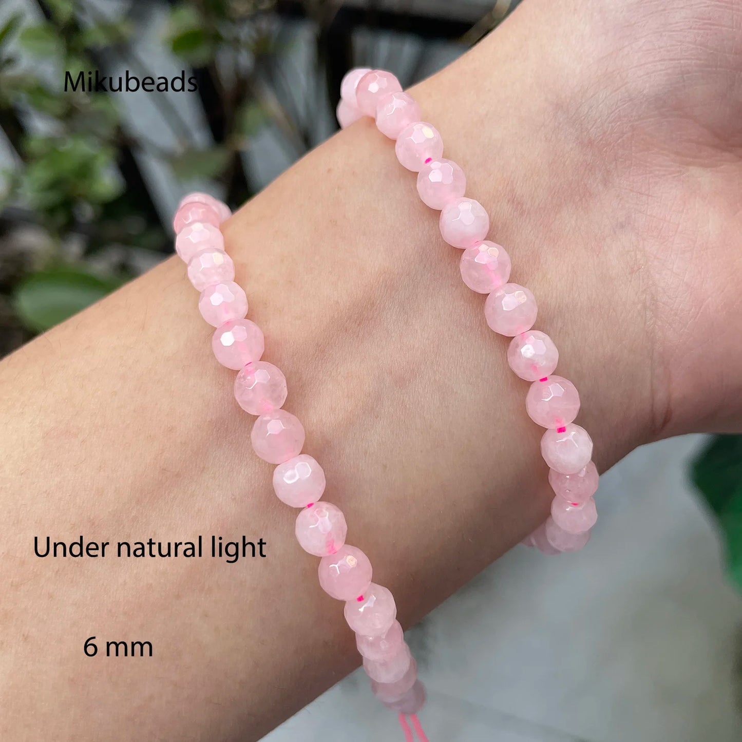 Wholesale Natural 8mm Rose Pink Quartz Crystal Faceted Round Stone Loose Beads For Jewelry Making DIY Necklace Strand 15'' Beauty World Shop