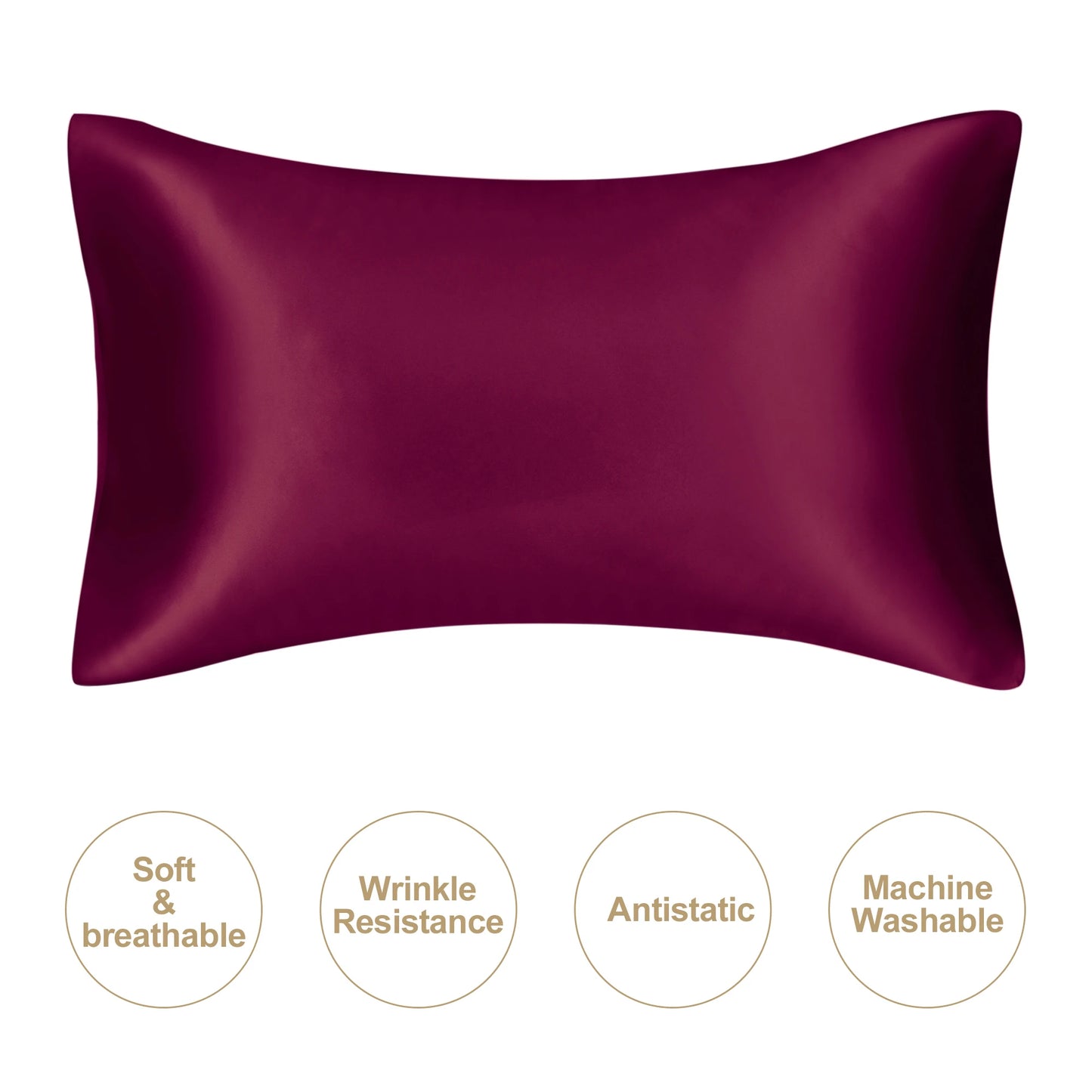 JuwenSilk silky stain pillowcase silky pillowcase natural silk pillowcase mulberry silk pillow case standard queen k Beauty World Shop