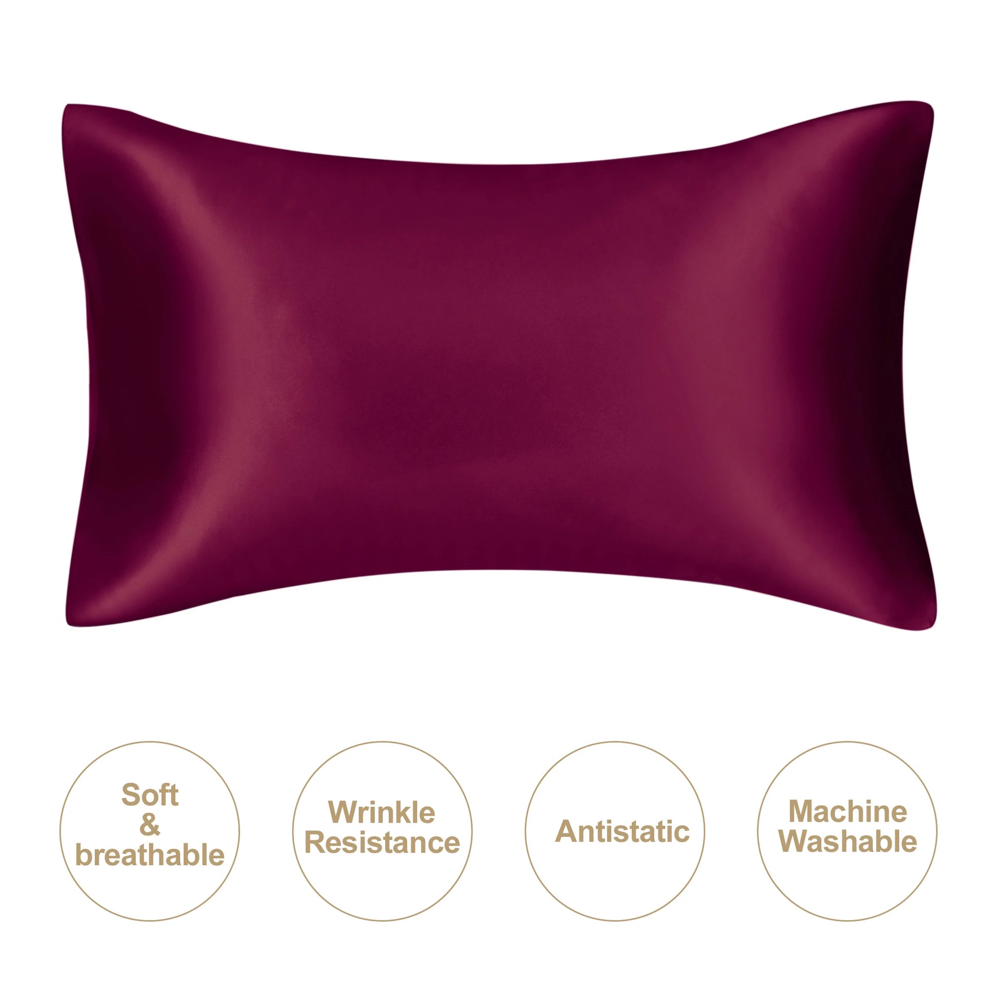 JuwenSilk silky stain pillowcase silky pillowcase natural silk pillowcase mulberry silk pillow case standard queen k Beauty World Shop