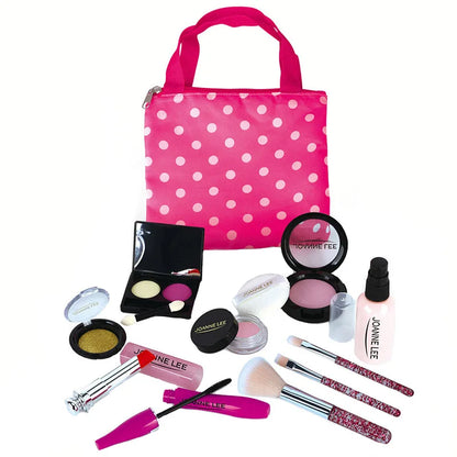 Girls Make Up Toy Set Pretend Play Lipstick Nail Polish Princess Pink Makeup Toys For Girls Dress Up Educational Toys Kids Gifts Beauty World Shop