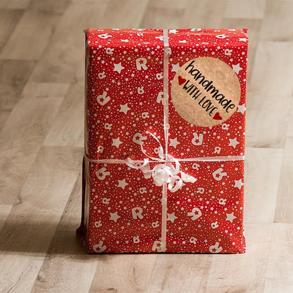 100-500pcs 1inch Vintage Kraft Paper Handmade With Love Stickers for Package Thank You Stationery Adhesive Labels Baking Seals Beauty World Shop
