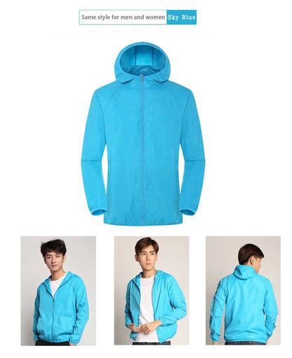 LNGXO Hiking Waterproof Jacket Women Men Camping Running Sun-Protective Windbreaker Quick Dry Outdoor Sport Rain Coat Unisex Beauty World Shop