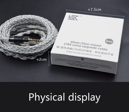 KZ 8 Core Silver Blue Hybrid 784 cores Silver plated Upgrade Cable Earphones Cable For KZ ZS10 PRO ZSN PRO ZSX DQ6 ZAX ASX ASF