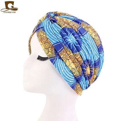 New Knotted Ruffle Turban Ladies Soft Headscarf Casual Streetwear Female Muslim Hijab Indian Hats Cancer Chemo Cap Turbante Beauty World Shop