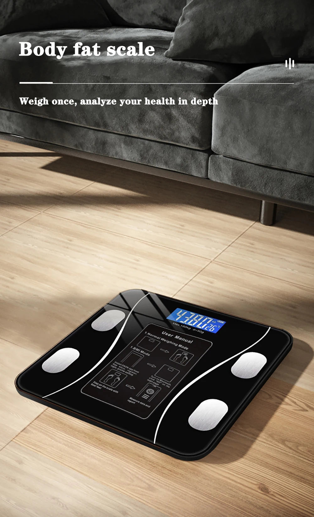 Body Fat Scale Smart Wireless Digital Bathroom Weight Scale Body Composition Analyzer With Smartphone App Bluetooth-compatible Beauty World Shop