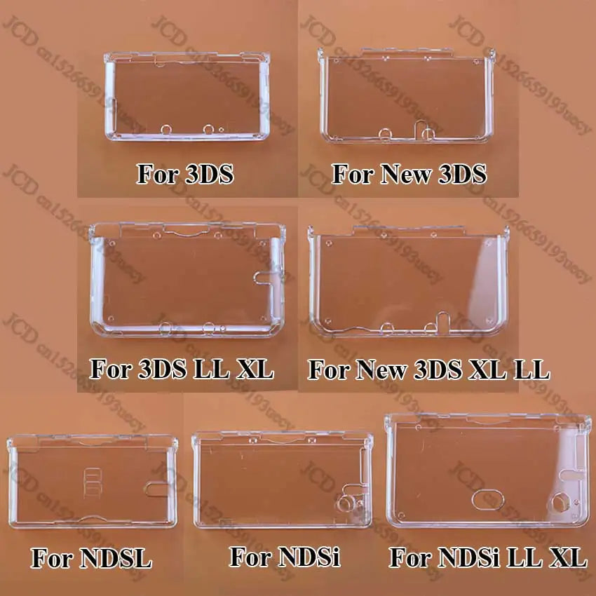 JCD Clear Crystal Protective Cover Case Shell Housing For 3DS 3DSLL 3DSXL New 3DS XL LL NDSL NDSi LL XL For GBA SP Game Console Beauty World Shop