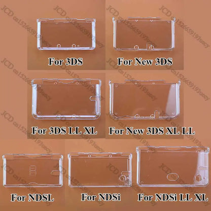 JCD Clear Crystal Protective Cover Case Shell Housing For 3DS 3DSLL 3DSXL New 3DS XL LL NDSL NDSi LL XL For GBA SP Game Console Beauty World Shop