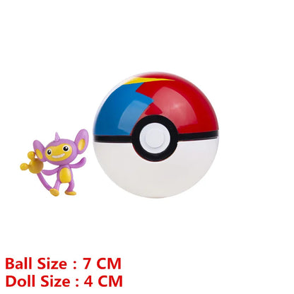 Pokemon Pokeball With Cartoons Movie Anime Figure Pikachu Charmander Eevee Squirtle Vulpix Quality Pet Action Model Toys Gifts Beauty World Shop