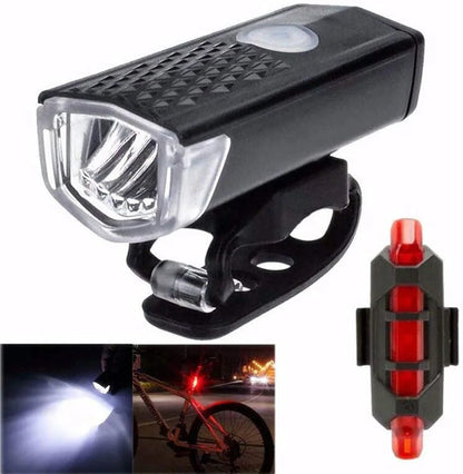 Bike Light Set Front Light with Taillight USB Rechargeable Easy to Install 3 Modes Bicycle Accessories for the Bicycle Road MTB Beauty World Shop