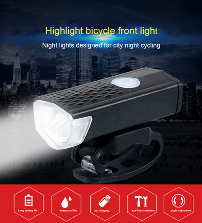 Bike Light Set Front Light with Taillight USB Rechargeable Easy to Install 3 Modes Bicycle Accessories for the Bicycle Road MTB Beauty World Shop