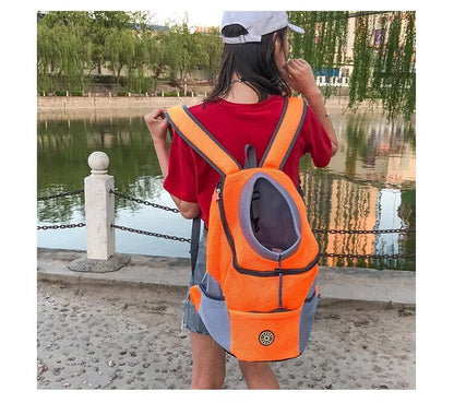 Outdoor Pet Dog Carrier Bag Portable Travel Backpack  Front Bag Double Shoulder Mesh Backpack Head Carrying Bags For Cat Beauty World Shop