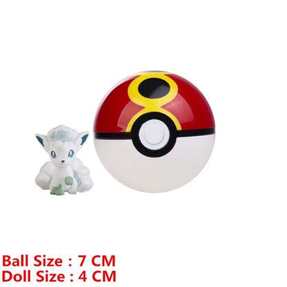 Pokemon Pokeball With Cartoons Movie Anime Figure Pikachu Charmander Eevee Squirtle Vulpix Quality Pet Action Model Toys Gifts Beauty World Shop