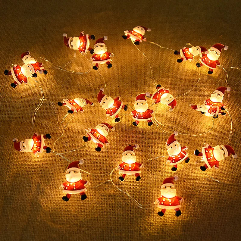 2M 20LED Santa Claus Snowflake LED Light String Christmas Decoration For Home Xmas Tree Ornament 2025 Navidad Kids Gift New Year Beauty World Shop