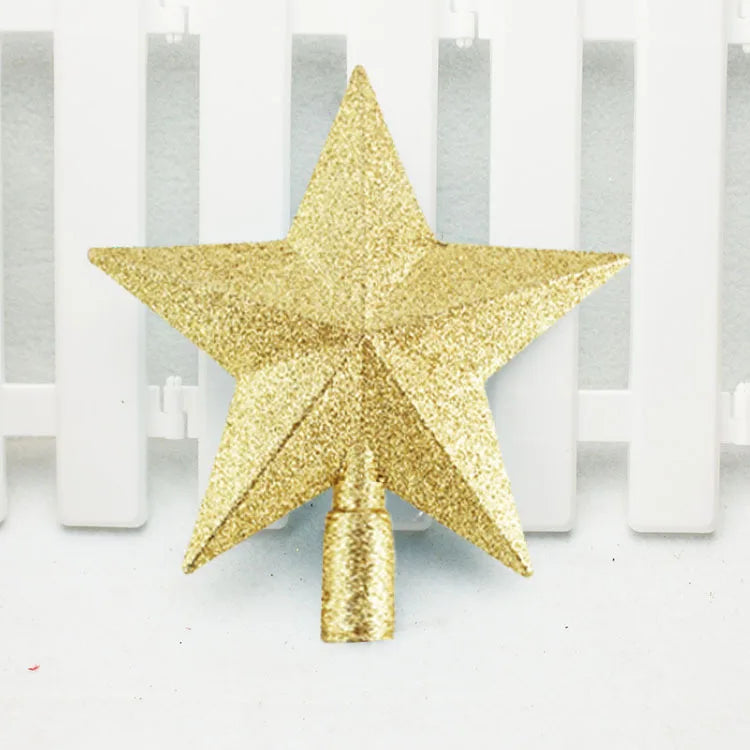 15/20cm Christmas Tree Top Star Merry Christmas Decorations for Home Shiny Gold Powder Five-pointed Star New Year's Ornament Beauty World Shop
