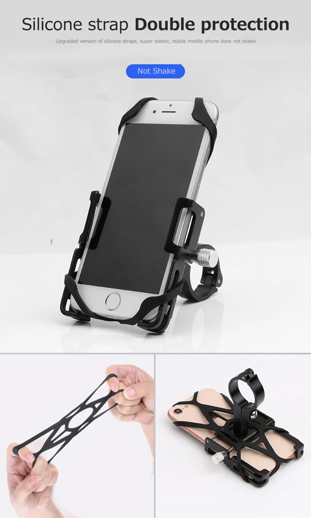 GUB Aluminum Bicycle Phone Holder Metal Bike Cell Mobile iPhone Stand for Motorcycle Scooter Handlebar Bike Headsets Stem Mount Beauty World Shop