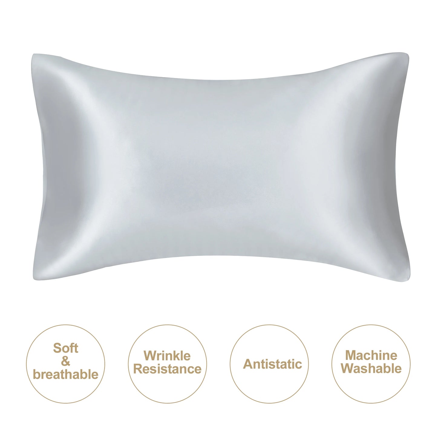 JuwenSilk silky stain pillowcase silky pillowcase natural silk pillowcase mulberry silk pillow case standard queen k Beauty World Shop