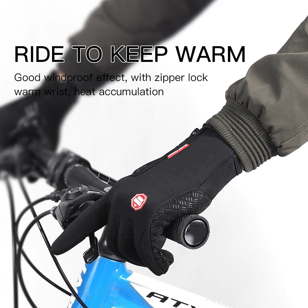 Winter Ski Gloves Men Bike Cycling Gloves Windproof Cold Proof Full Finger Outdoor Waterproof Bicycle Motorcycle Riding Mitten Beauty World Shop