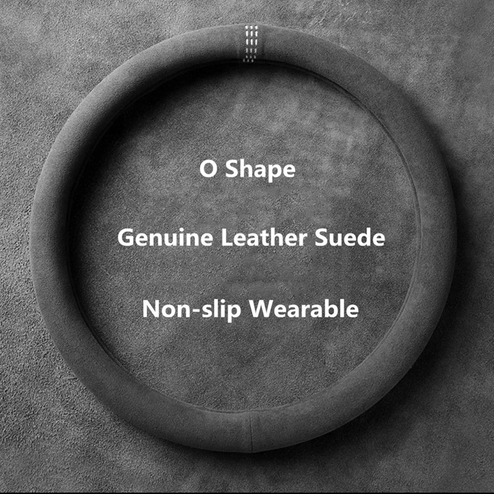 38cm Suede Leather Car Steering Wheel Cover Wear-Resistant For BMW E90 F01 F06 F10 F15 F16 F20 F21 F25 F26 F30 F32 F82 M3 G20 X5 Beauty World Shop