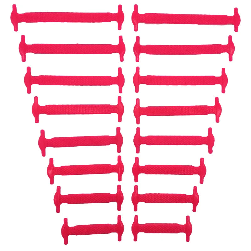 16pcs/lot Silicone Shoelaces No Tie Shoelaces 12 colors Elastic Lace Shoelace Creative Lazy Silicone Laces Rubber Lace Beauty World Shop