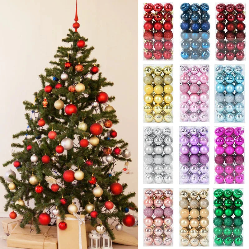 1box Christmas Balls Christmas Tree Ornaments Ball Xmas Hanging Tree Pendants Home Party Decor 2026 New Year Gift Noel Navidad Beauty World Shop