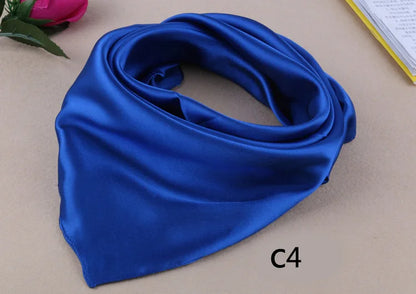 WZCX 60*60cm Women Solid Color Silk Scarf Spring Autumn Fashion New Simple Square Scarfs For Ladies Female Scarf Beauty World Shop