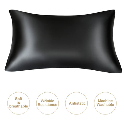 JuwenSilk silky stain pillowcase silky pillowcase natural silk pillowcase mulberry silk pillow case standard queen k Beauty World Shop