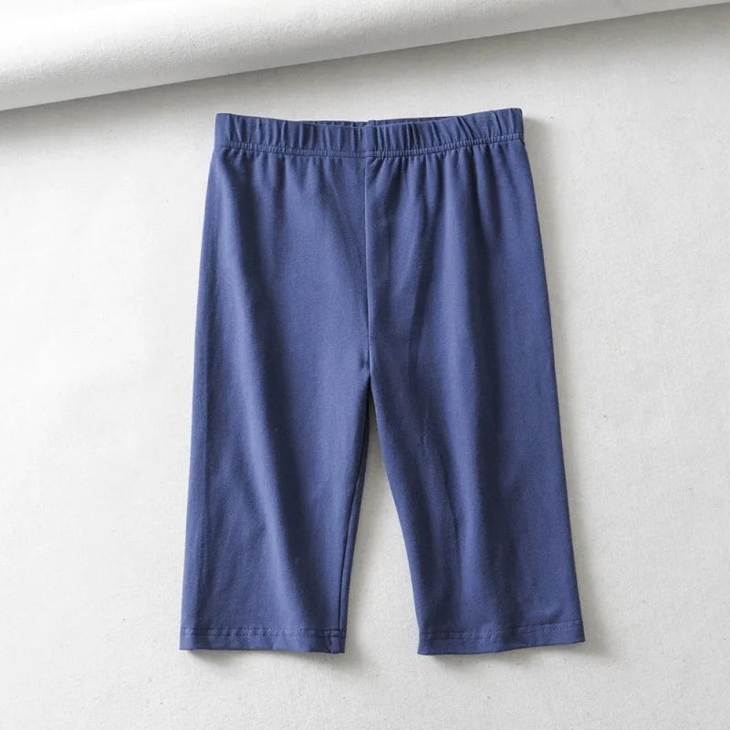 sexy women cotton high waist elastic pure color slim Knee-Length biker shorts female Beauty World Shop