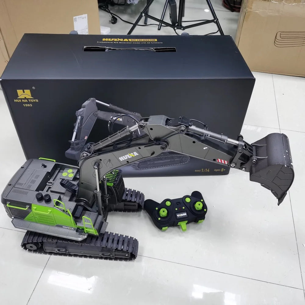 1/14 HUINA 1593 582 RC Excavator Dumper Truck crawler Alloy Tractor Loader 2.4G Radio Controlled Car Engineering toy for boy Beauty World Shop