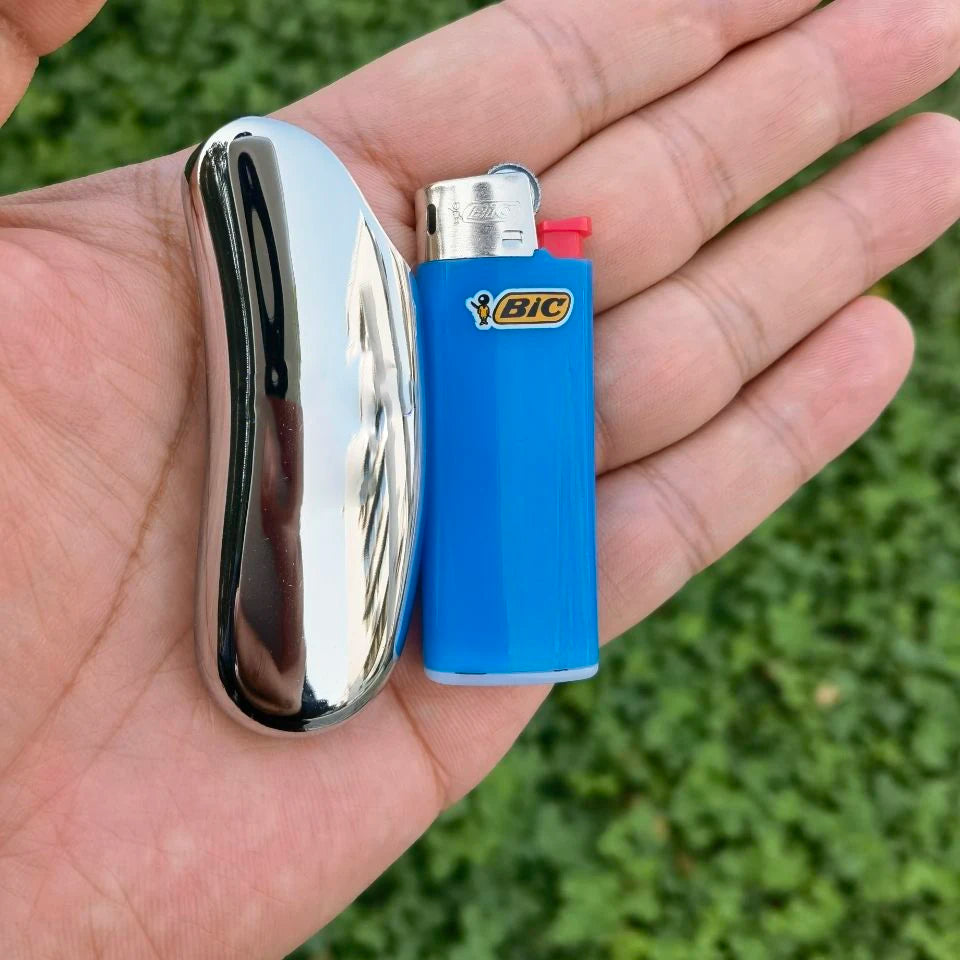 Clearance_Shiny Zinc Alloy Chromed Metal Shell For Small Bic Lighter J5 J25 No Lighter_Continuous updates Beauty World Shop