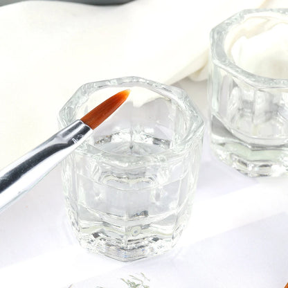 1pcs Nail Crystal Glass Nail Cup Acrylic Liquid Dappen Dish Clear Bowl Nail Powder Holder Container Equipment  Tools Beauty World Shop