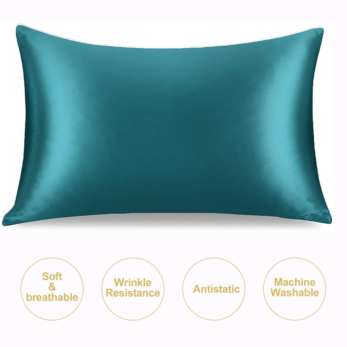 JuwenSilk silky stain pillowcase silky pillowcase natural silk pillowcase mulberry silk pillow case standard queen k Beauty World Shop