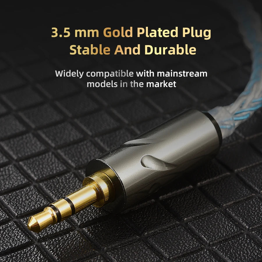 QKZ T1 Earphone Cable QDC Type Copper Silver-plated Upgrade Cable 3.5mm Wired Headphones For KZ ZSN PRO ZS10 pro EDX TRN CCA