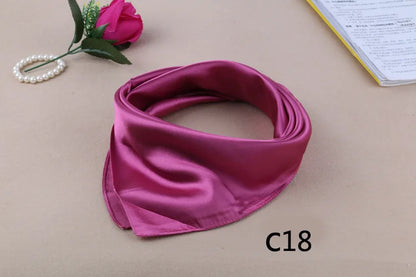 WZCX 60*60cm Women Solid Color Silk Scarf Spring Autumn Fashion New Simple Square Scarfs For Ladies Female Scarf Beauty World Shop