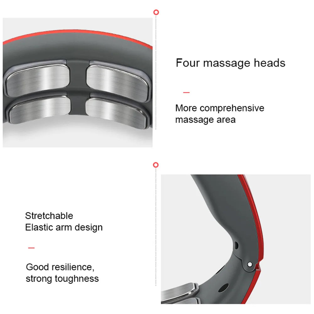 Electric Neck and Shoulder Pulse Massager 6 Mode 9 Levels Adjustable Cervical Vertebra Relax Pain Relief Kneading Machine Beauty World Shop