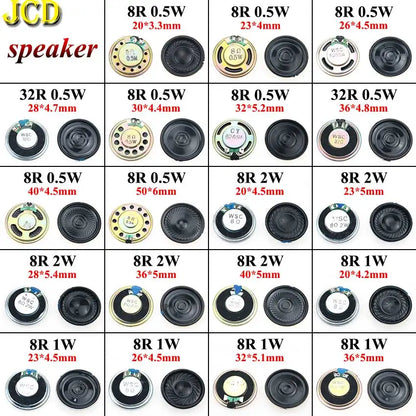 2x 8 32 Ohms 8R 32R 0.5W 1W 2W Diameter 20 23 26 28 30 32 36 40 50 MM Ultra-thin Speaker W/ MX XH DuPont Line 1.25 2.54 Terminal