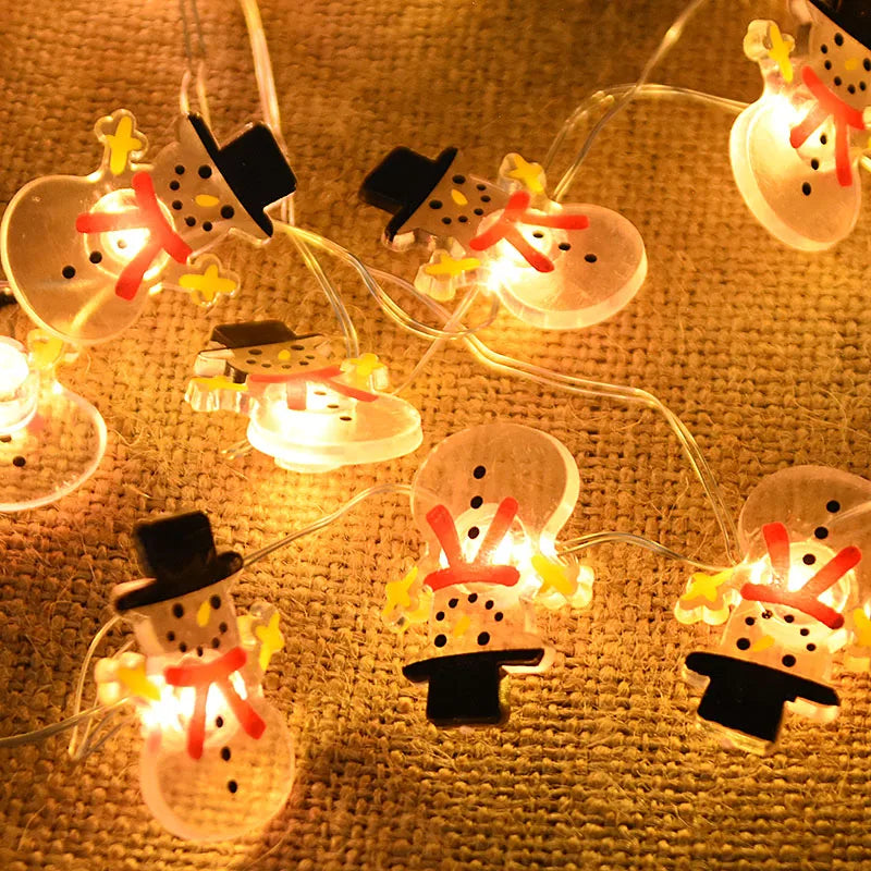 2M 20LED Santa Claus Snowflake LED Light String Christmas Decoration For Home Xmas Tree Ornament 2025 Navidad Kids Gift New Year Beauty World Shop