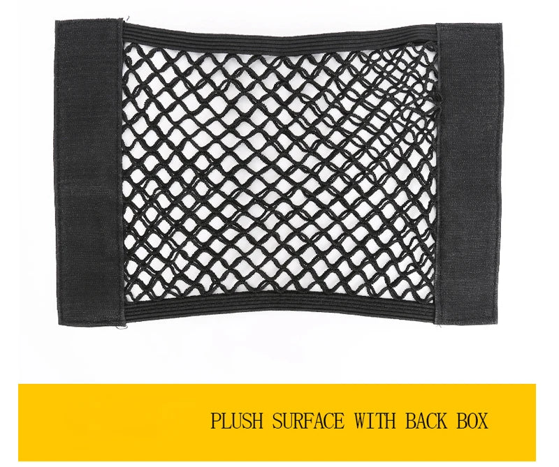 Car Trunk Mesh Organizer Car Tail Storage Net Seat Back Pocket Universal Trunk Bag Auto Magic Tape Network Interior Accessories Beauty World Shop