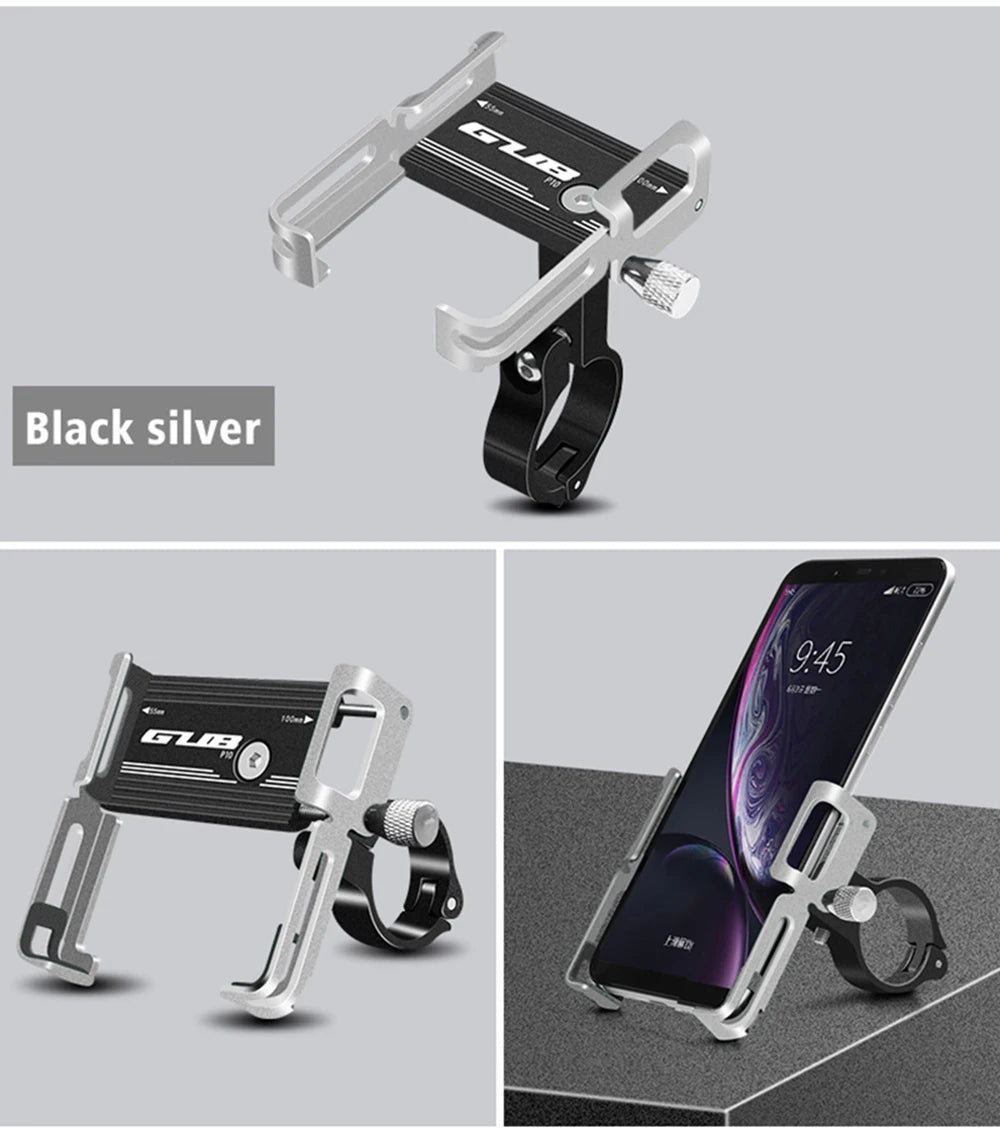 GUB Aluminum Bicycle Phone Holder Metal Bike Cell Mobile iPhone Stand for Motorcycle Scooter Handlebar Bike Headsets Stem Mount Beauty World Shop