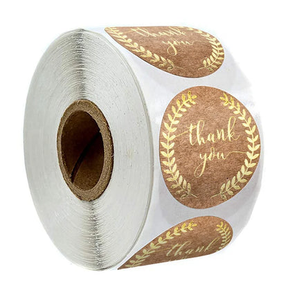 100-500pcs 1inch Vintage Kraft Paper Handmade With Love Stickers for Package Thank You Stationery Adhesive Labels Baking Seals Beauty World Shop