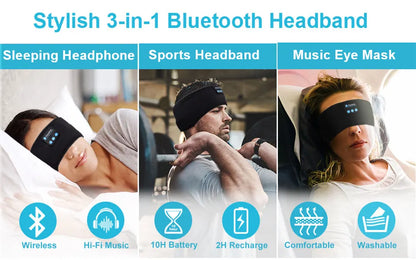 Sleep Eye Mask with Bluetooth 5.0 Headphones Soft Elastic Comfortable Headband ASMR Sleeping  Band 10H Music Beauty World Shop
