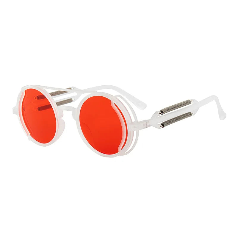 Classic Gothic Steampunk Sunglasses Luxury Brand Designer High Quality Men and Women Retro Round Pc Frame Sunglasses Beauty World Shop