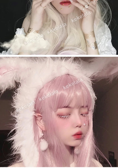 2 Pairs/cas 3D White Eyelashes Clear Band Snow Color Eye Lashes Cosplay Halloween Manga Lashes Makeup Up and Lower Bottom Lashes Beauty World Shop