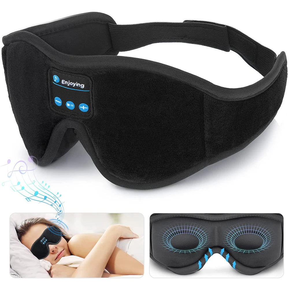 Mask For Sleep Headphones Bluetooth 3D Eye Mask Music Play Sleeping Headphones with Built-in HD Speaker Beauty World Shop