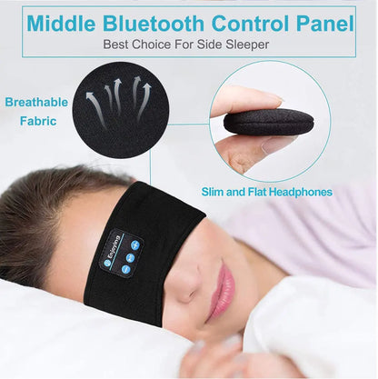 Sleep Eye Mask with Bluetooth 5.0 Headphones Soft Elastic Comfortable Headband ASMR Sleeping  Band 10H Music Beauty World Shop